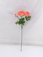 Bunga Ranunculus Sutra Buatan 3 Kepala Besar Warna Putih Pink Realistis untuk Dekorasi Pernikahan, Pesta, dan Rumah - Buatan Tangan, Tahan Lama
