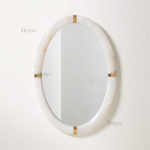 Miroir <span class=keywords><strong>sur</strong></span> pied <span class=keywords><strong>en</strong></span> onyx blanc naturel, design moderne <span class=keywords><strong>en</strong></span> <span class=keywords><strong>pierre</strong></span> naturelle, miroir pleine longueur avec cadre <span class=keywords><strong>en</strong></span> marbre - Product Image 2