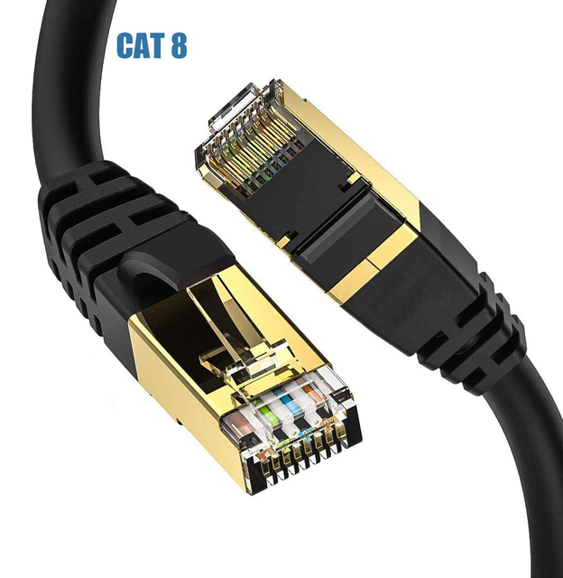 RJ45 Network Cat8 Ethernet Lan Patch Cable High Speed 40gbps Cooper Cat 8 Ethernet Cable 40gbps Data Transfer Shield Cable
