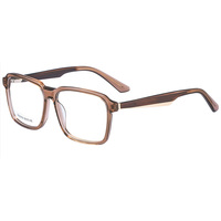 Monture de lunettes optiques unisexe tendance, transparente, à monture complète, en acétate doré, style aviateur, pour adultes