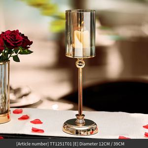 批发价格欧式金属烛台金色玻璃烛台工艺品复古家居装饰品 - Product Image 4