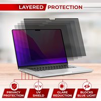 Écran de confidentialité magnétique en verre trempé de qualité AAA pour MacBook Air 13-16 pouces, détachable, réutilisable, anti-reflets, anti-lumière bleue