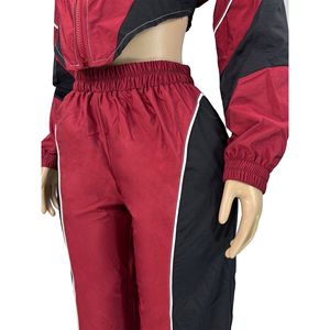 Ghh11077-2025 אופנה חדשה בגדי נשים אופנתיים לחסום splicing רוכסן העליון ישרה מכנסיים שני חלקים - Product Image 5