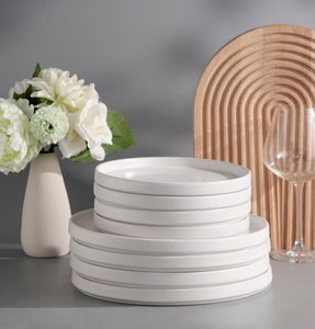 Wholesale In Stock Pure White Ceramic <b>Dinnerware</b> Set, Stoneware Tableware for Restaurant Hotel, Microwave & Dishwasher Safe - Product Image 5