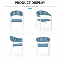 Silla de Comedor Comercial de Aluminio y Teslin con Cuerda para Exteriores FLD1204 para Proyectos de Hoteles, Resorts, Restaurantes y Patios