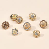 Boutons-pression personnalisables en alliage plaqué de forme spéciale, style rétro unique, lavables, à dos plat, pour jeans, motif champignon et diamant, vente en gros