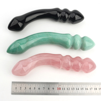 Haute qualité guérison rose quartz cristal jade sculpté massage yoni gode baguette pour les femmes