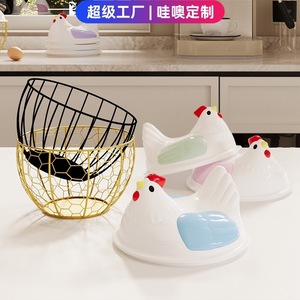 Panier de rangement pour œufs en forme de poulet personnalisé, en PP, empilable, pour la conservation de la fraîcheur en cuisine, design mignon pour le stockage des aliments - Product Image 1