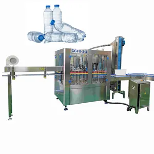 Automatische Abfüll maschine für reines Mineral-Trinkwasser in PET-Kunststoff flaschen Komplett set Produktions linie für kleine Unternehmen