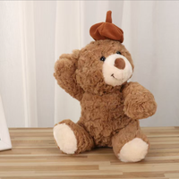 Nouvelle figurine ours en peluche, cadeau chapeau d'anniversaire, jouet en peluche, oreiller décoratif, poupée ours gâteau, en coton PP doux