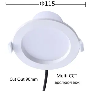 6500K 희미한 <span class=keywords><strong>LED</strong></span> 통 9W 라운드 현대 매입 조명 거실 IP44 등급 - Product Image 3