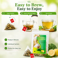 Té Herbal Detox Natural de Limón, Espino Blanco y Hojas de Loto, Té para Quemar Grasa y Perder Peso con Efecto Adelgazante, Té con Sabor