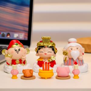 Figuras de Resina de Buda Infantil de Dibujos Animados, Lindas Decoraciones para Oficina y Sala de Estar, Símbolos de Dios de la Buena Suerte y del Dinero para Navidad - Product Image 2