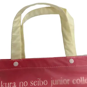 Laminated bespoke shopping tote customized non woven bag Eco bags with button PP non woven grocery bag Exquisite workmanship