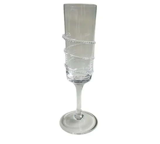 Vintage Crystal Glass Champagne Glasses Goblets Handmade Diamond Wrapped Silk Wine Glasses
