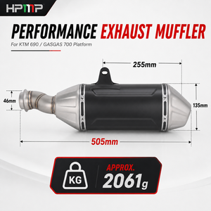 Silencieux d'échappement pour moto KTM 690 Enduro R SMC R 2019-2025 <span class=keywords><strong>GASGAS</strong></span> SM700 ES700 en acier inoxydable noir argenté - Product Image 4