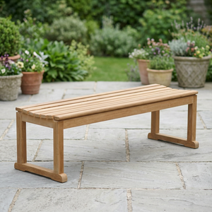 Banco de Jardín Moderno de Madera Maciza sin Respaldo de 1.5 m para Uso en Exteriores y Patios en Parques - Enterprise B006 - Product Image 1