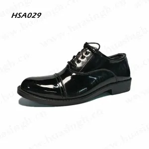 YWQ,fashion double joints style anti-odor men dress shoes waterproof shining natural cow leather upper uniform shoes HSA029