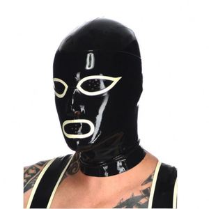 Coiffure d'Halloween avec fermeture éclair costume de chat bdsm sexe bdsm bondage retenue bdsm une capuche balle <span class=keywords><strong>latex</strong></span> - Product Image 1