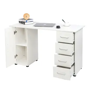 Modernes Schreiben Home Office Schreibtisch mit Türen und Schubladen Klassischer Home Work Space Computer Schreibtisch mit rechteckiger Oberseite