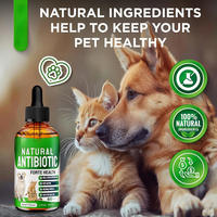 Gouttes liquides antibiotiques naturelles pour chiens et chats 60 ml Soutien immunitaire Anti-inflammatoire Formule antibactérienne à base de plantes OEM