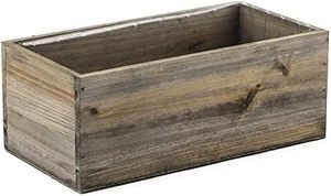 Jardinera rectangular <span class=keywords><strong>de</strong></span> <span class=keywords><strong>madera</strong></span> marrón Natural <span class=keywords><strong>de</strong></span> Long River, 10x5x4 pulgadas, respetuosa con el medio ambiente, duradera, rústica, estilo <span class=keywords><strong>de</strong></span> granja, ligera - Product Image 6