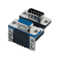 Connecteur D-Sub industriel à 90 degrés, broche mâle incurvée, port série RS232, DR9T, 9 contacts en cuivre, noir, pour équipement industriel