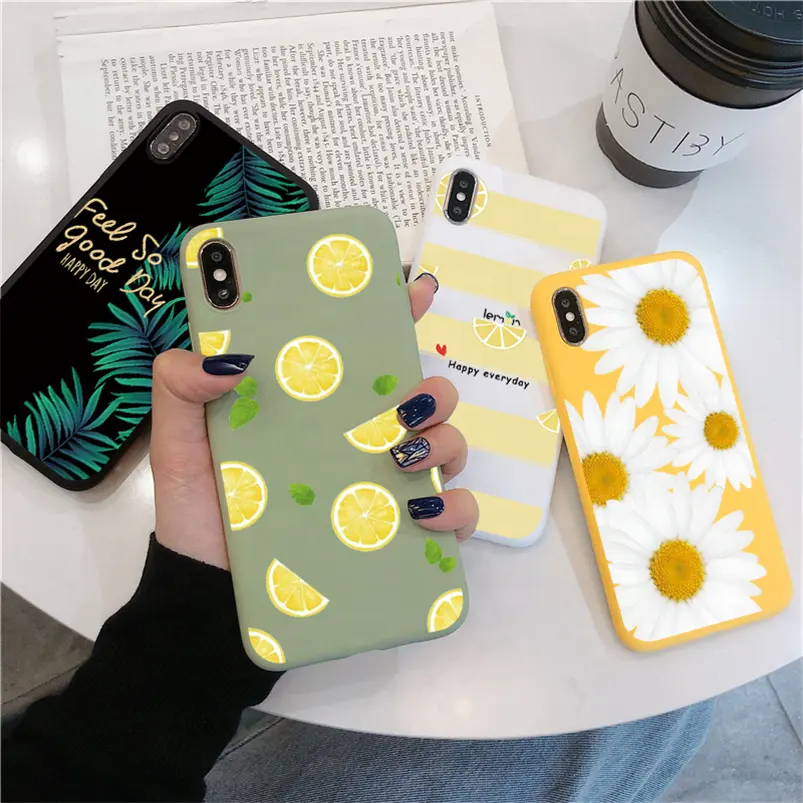 Fruit Flower Soft Phone Case For iPhone 7 Plus X XR XS Max 11 7 8 Plus SE 2020 Back Cover For iPhone 14 13 12 Pro Max