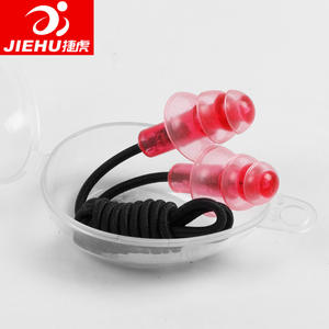 Bouchons d'oreilles en silicone Jiehu avec cordon rouge EP-5, souples, pour la natation et les sports nautiques, ensemble de bouchons d'oreilles pour adultes - Product Image 1