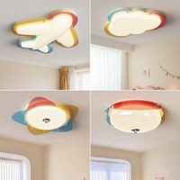 Lampe de chambre d'enfant en acrylique, nuage de dessin animé, plafonnier LED créatif, chambre à coucher, fer, plafonnier LED moderne pour enfants avec télécommande