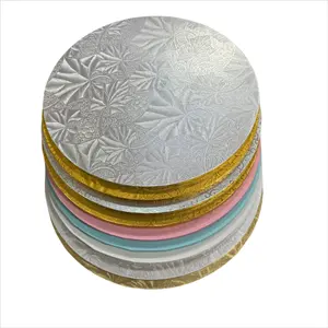 Customized 4-20 Inch Round Square Custom Color Cake Base Board Tray White Hard Mdf Cake Boards