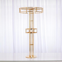 Supports de fleurs en fer pour allée de mariage, vente en gros directe usine, à un ou deux niveaux, centres de table, décoration extérieure pour table d'honneur BR-021