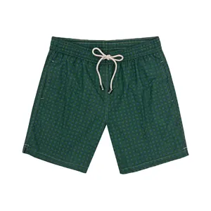 กางเกงขาสั้นโพลีมไมด์ชุดว่ายน้ำลายทหารสีเขียวโมเสกอุปกรณ์สำหรับผู้ชายแฟนซีพร้อมใส่ในฤดูร้อน