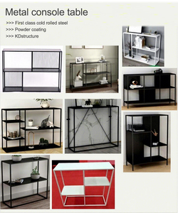 <span class=keywords><strong>Mesa</strong></span> <span class=keywords><strong>Consola</strong></span> Moderna de Estilo Nórdico para Sala de Estar, Entrada o Recibidor, Fabricada en Tubo de Acero Negro - Product Image 4