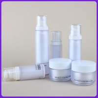 Stock de cosmétiques de luxe pour emballage d'essence Bouteilles de lotion en plastique givré PET dur à double paroi en 30ML 50ML 80ML 100ML 120ML