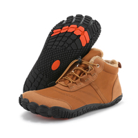 Chaussures minimalistes à talon plat et bout large pour hommes, bottes d'hiver chaudes en fourrure, antidérapantes, pour la randonnée en plein air, le trekking et la course à pied
