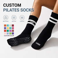 Chaussettes de Pilates Premium OEM, tricotées, antidérapantes, rembourrées, respirantes, avec logo personnalisé