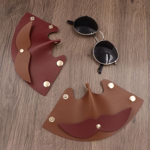 Creative PU Leather Cartoon Eyeglasses Display Stand <b>Racks</b> Novelty <b>Glasses</b> Holder Beard Shaped Sunglasses Storage for Bedside - Product Image 5