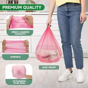 Huamaohengchun Disposable LDPE Small Trash Bags Bathroom Colorful <b>Mini</b> Garbage Bags (Fit 1.3-1.5Gal) Biodegradable 100 Count 6 - Product Image 6