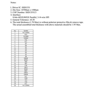 Écran OLED couleur 1,5 pouce 128x128, petits modules d'écran OLED 30 broches SSD1351, interface parallèle 4 fils SPI 6 bits RGB, 3,2 V, surface - Product Image 5