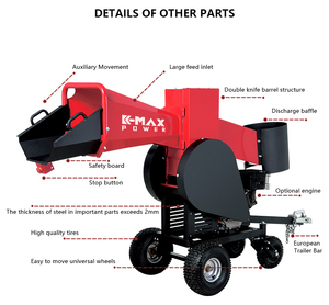OEM/ODM enregistreur de branches processeur de bois machine à enlever les arbres hachoir à bois 10 pouces de diamètre 15HP coupe coupe-branches forestières - Product Image 3