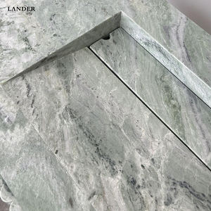 Lavabo de piedra con borde ondulado verde Lander Shangrila, lavabo de baño de mármol, lavabo de mármol con piedra natural para dormitorio de Hotel - Product Image 3