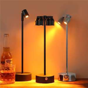 Lampe de table rechargeable en acier avec éclairage LED, commande tactile, éclairage d'ambiance pour restaurant extérieur, durée de vie de 25 000 heures - Product Image 1