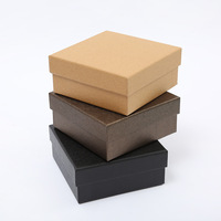Kotak Dompet Pendek Model Lid-and-Base, Kotak Hadiah Persegi, Kotak Kertas Kraft Vintage, Bahan Daur Ulang, Berlapis Spons, Dilapisi UV