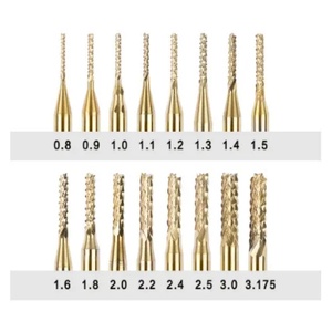 Mata bor kayu karbida padat untuk ukiran <span class=keywords><strong>CNC</strong></span> 3.175mm batang bentuk jagung <span class=keywords><strong>Router</strong></span> Bit Altin dapat disesuaikan ODM untuk pengeboran PCB - Product Image 1