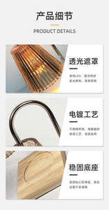 Modern Wooden Glass Shade <b>Table</b> Lamp E26 <b>LED</b> 2700K Warm <b>Light</b> Flower Shape Black Shade Flexible Neck AC for Bedroom Decorative - Product Image 3
