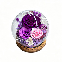 Rose éternelle préservée sous cloche en verre, cadeau de la Saint-Valentin, cadeau de Noël, objet décoratif pour ma petite amie