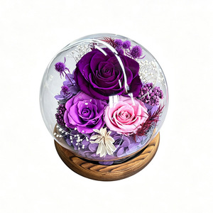 Cúpula de Cristal con Rosa Eterna, Regalo de San Valentín, Artículo Decorativo, Cúpula de Cristal Esférica de Navidad <span class=keywords><strong>para</strong></span> <span class=keywords><strong>Mi</strong></span> <span class=keywords><strong>Novia</strong></span> - Product Image 3