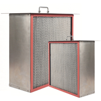 Nouveau filtre à air HEPA haute température avec séparateur en aluminium et cadre en acier inoxydable, résistant à la chaleur 250-450°C pour salle blanche