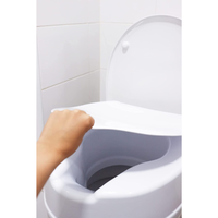 Siège de toilette surélevé (15 cm 6") ovale pour personnes âgées - Polypropylène (PP) Capacité 136 kg - PEPE Mobility P30005 Sans outils